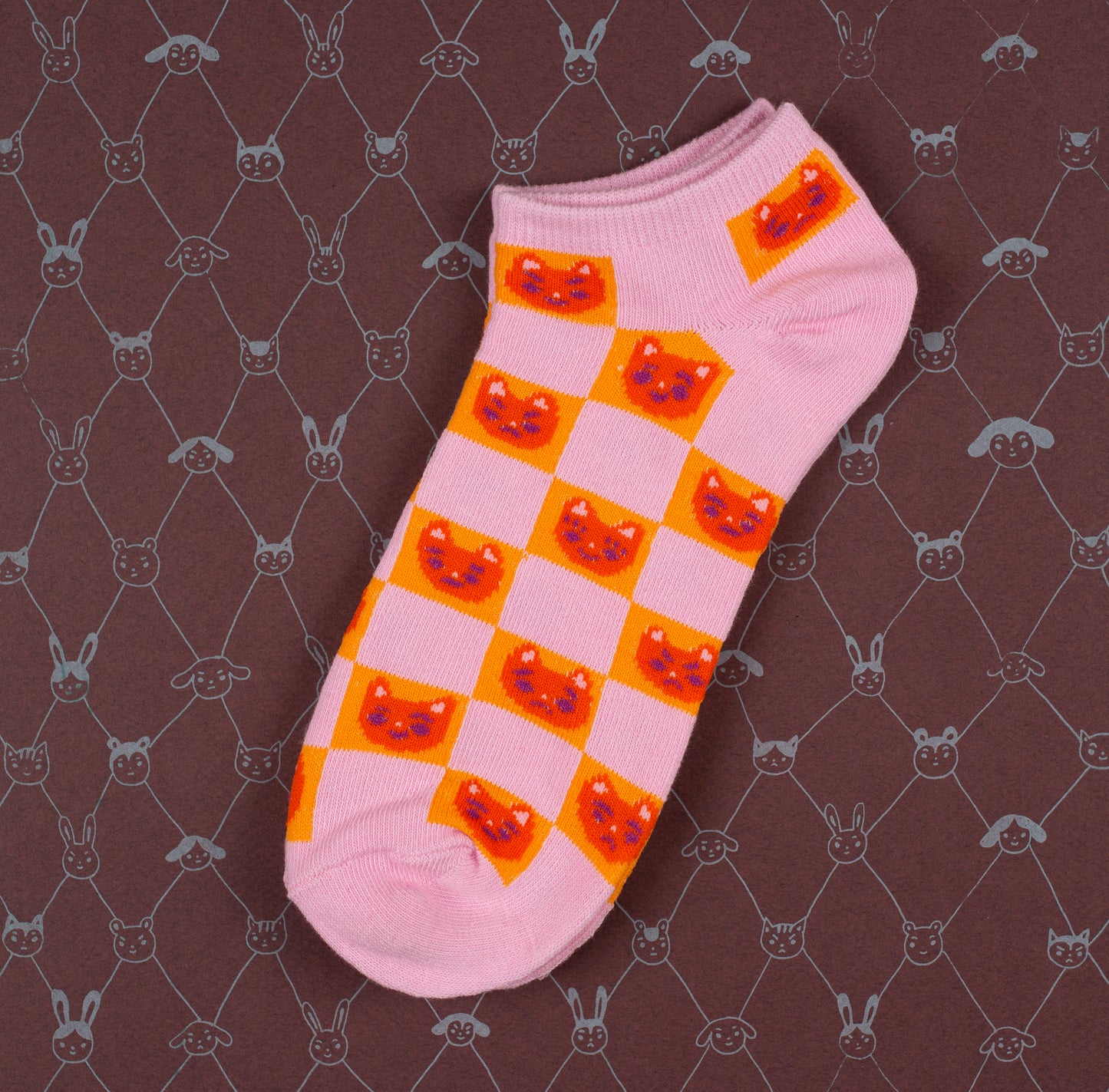 Cat Checkerboard Socks