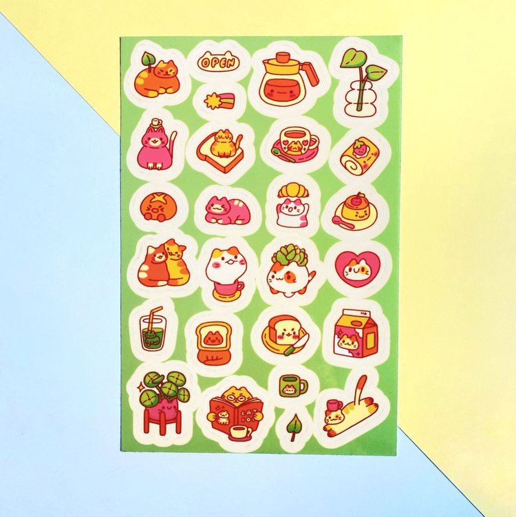 Cat Cafe Sticker Sheet