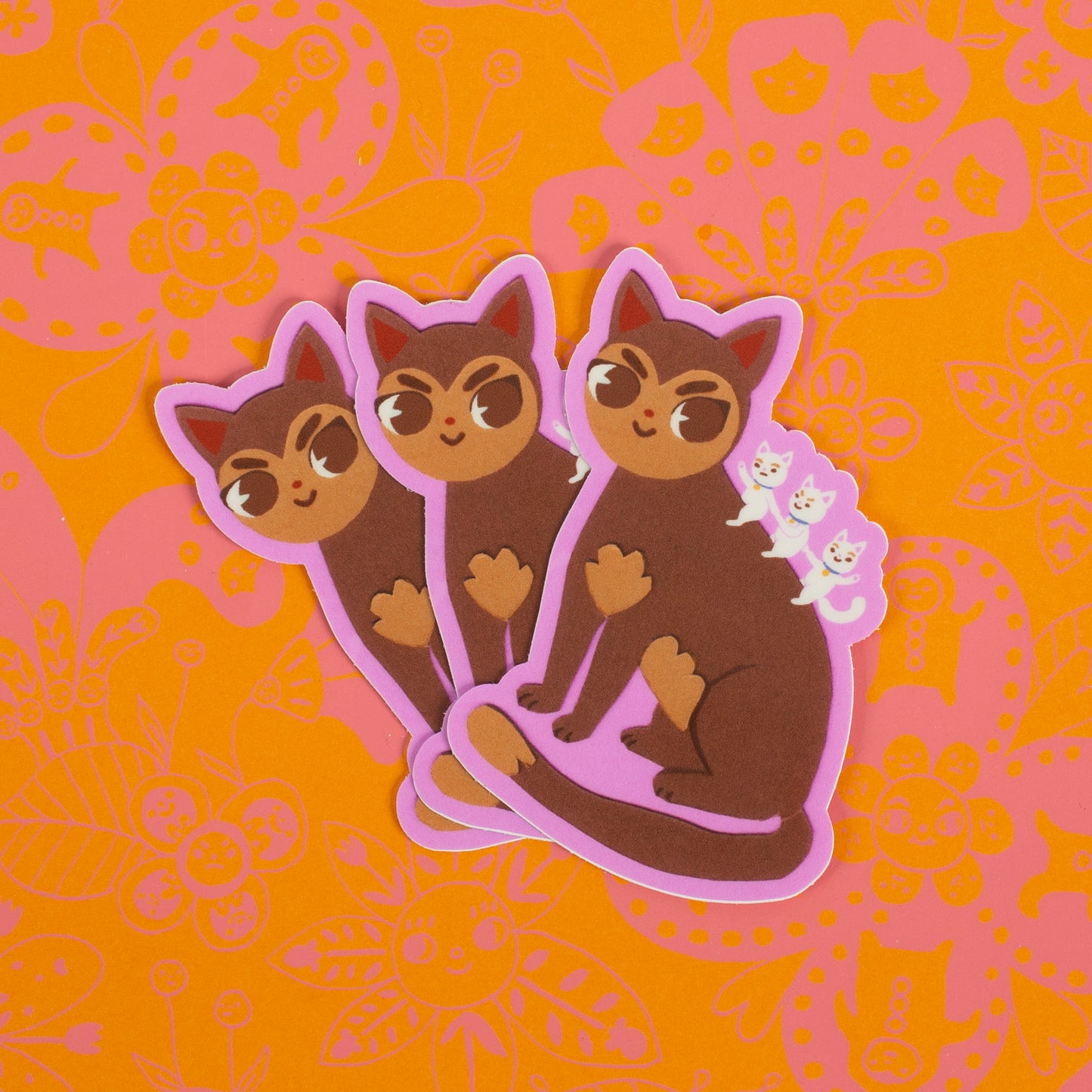 Piggyback Kittycat Sticker