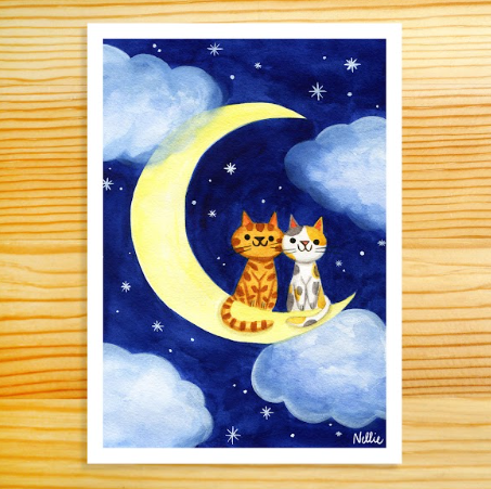 Love on the Moon Art Print