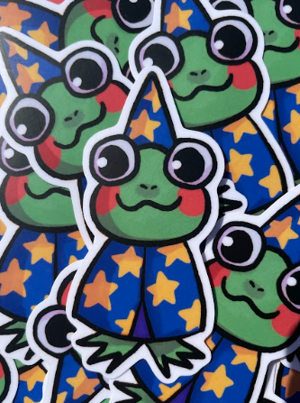 Froggy Wizard Sticker