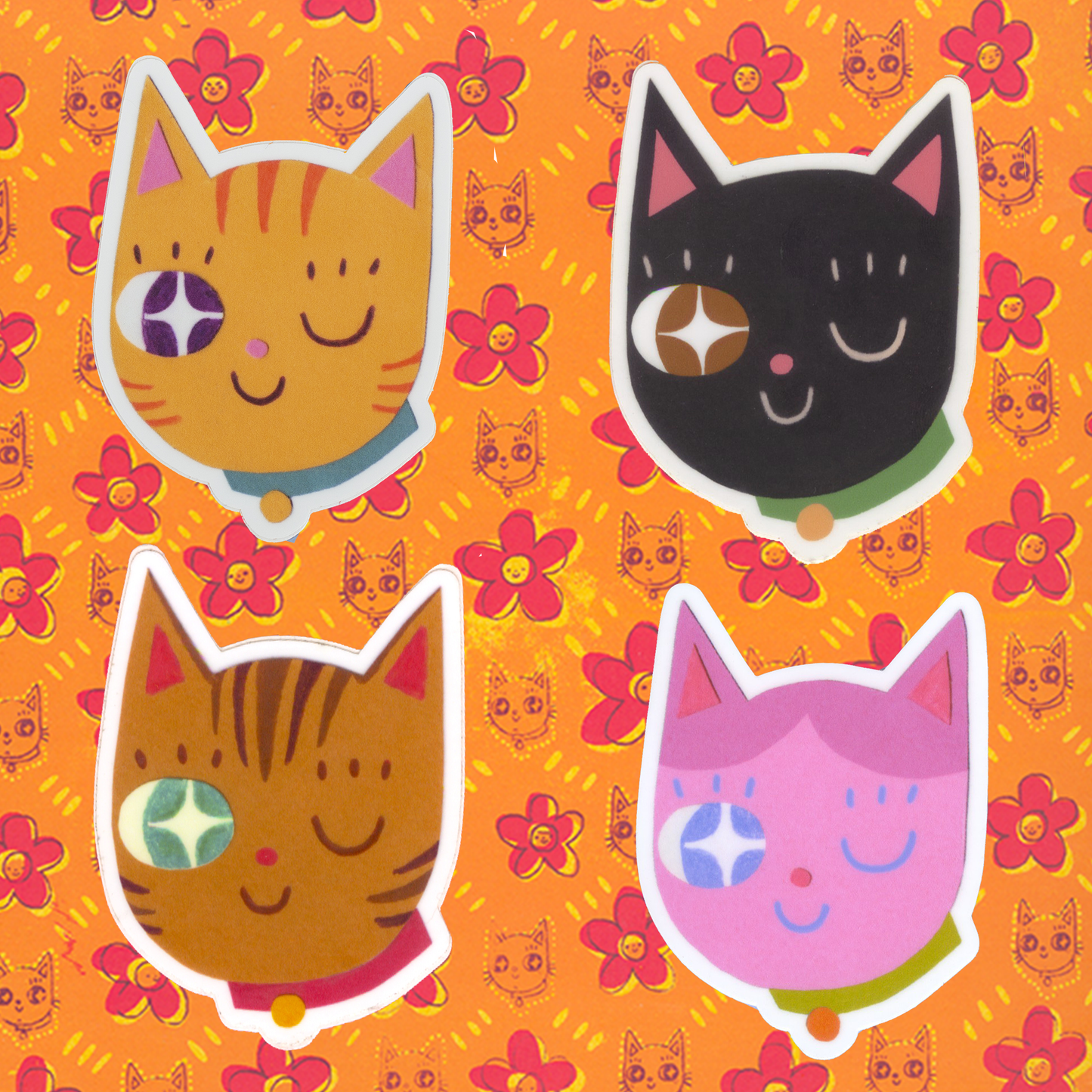 Cat Winking Stickers