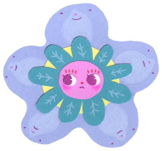 Blue Flower Sticker