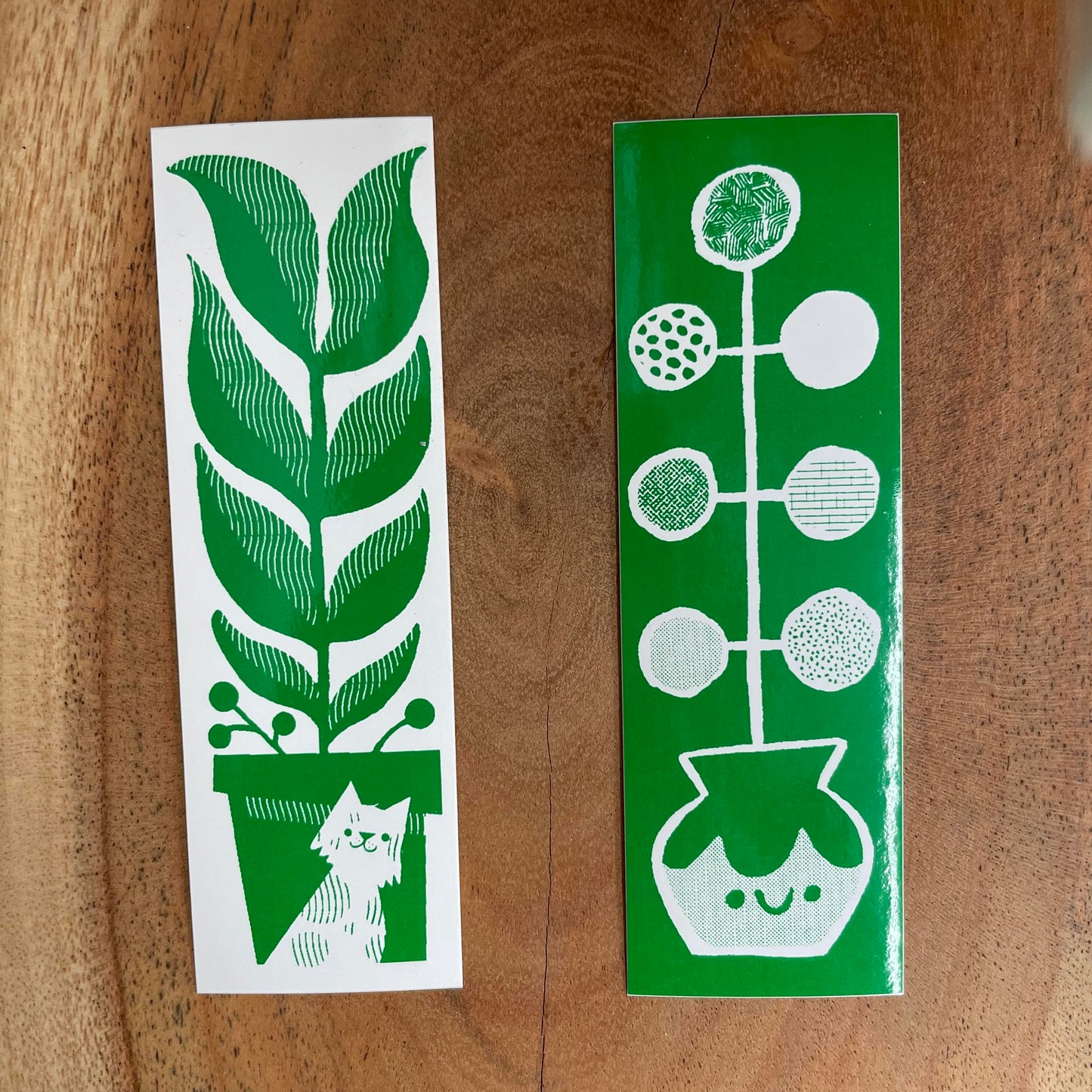 Green & White Stickers