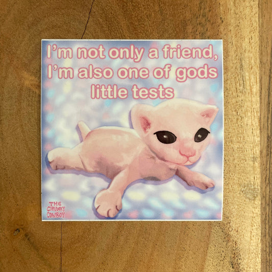 Silly Friend Cat Sticker